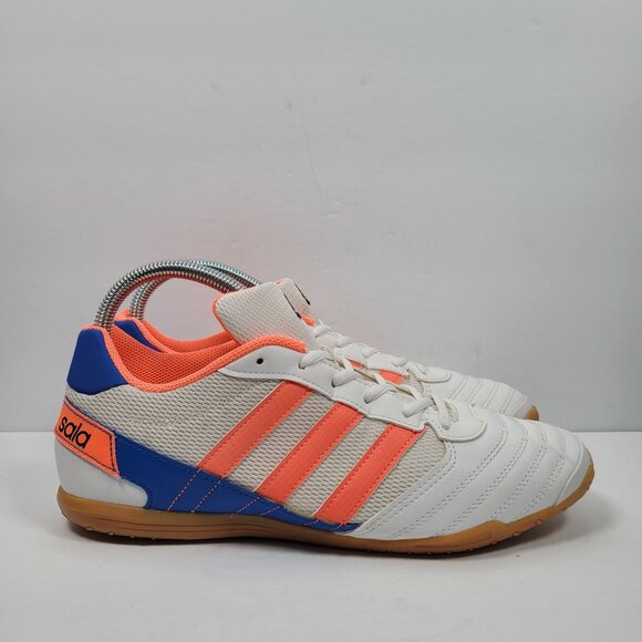 Adidas Super Sala Men's White/Orange/Blue Soccer Shoes FV2560 US Size 10.5 - Picture 1 of 8